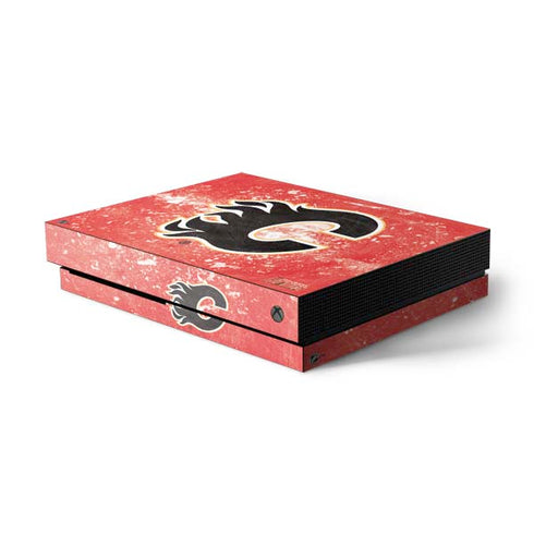 NHL Calgary Flames Frozen Xbox One X Console Skin