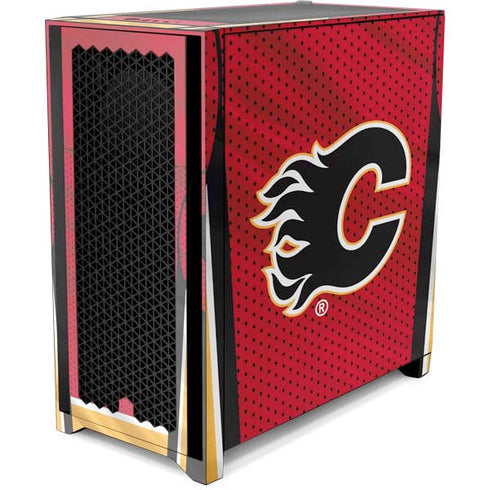 NHL Calgary Flames Home Jersey Corsair 4000D Tempered Glass Mid-Tower ATX Case Skin