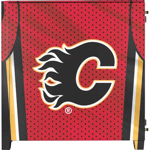 NHL Calgary Flames Home Jersey Corsair 4000D Tempered Glass Mid-Tower ATX Case Skin