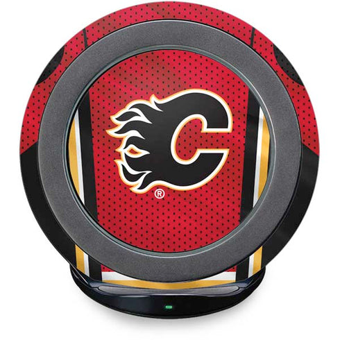 NHL Calgary Flames Home Jersey Fast Charge Wireless Charging Stand Skin