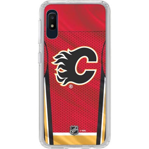 NHL Calgary Flames Home Jersey Galaxy A10e Clear Case