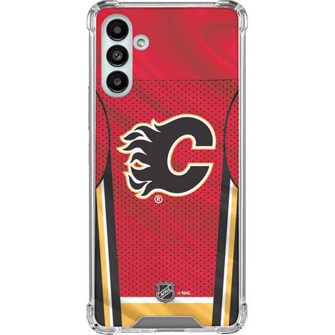 NHL Calgary Flames Home Jersey Galaxy A13 5G Clear Case