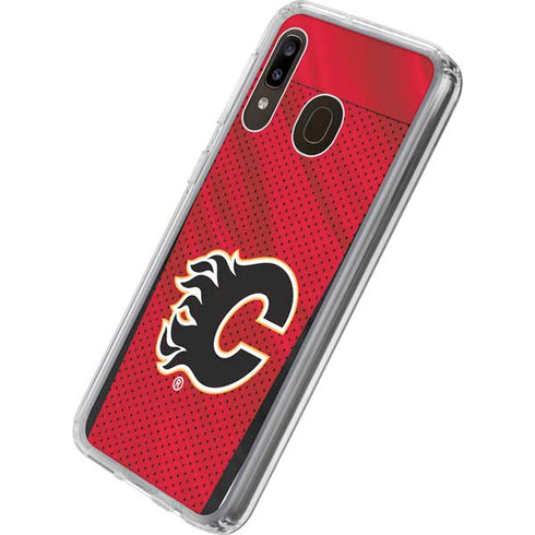 NHL Calgary Flames Home Jersey Galaxy A20 Clear Case