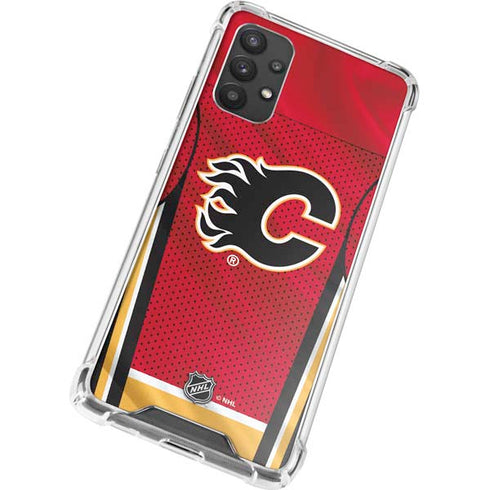 NHL Calgary Flames Home Jersey Galaxy A32 5G Clear Case