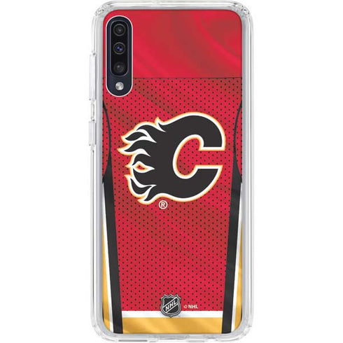 NHL Calgary Flames Home Jersey Galaxy A50 Clear Case