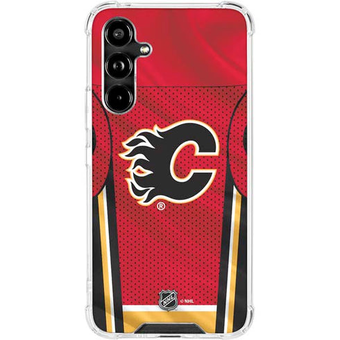 NHL Calgary Flames Home Jersey Galaxy A54 5G Clear Case