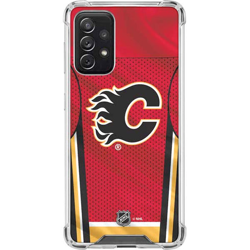 NHL Calgary Flames Home Jersey Galaxy A72 5G Clear Case