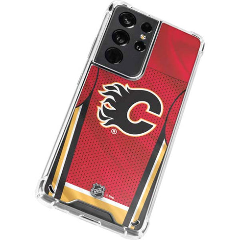 NHL Calgary Flames Home Jersey Galaxy S21 Ultra 5G Clear Case