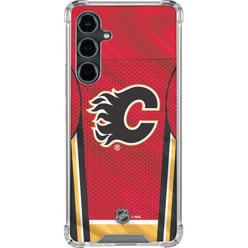 NHL Calgary Flames Home Jersey Galaxy S23 FE Clear Case