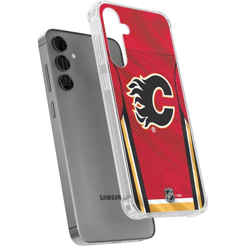 NHL Calgary Flames Home Jersey Galaxy S24 Plus Clear Case
