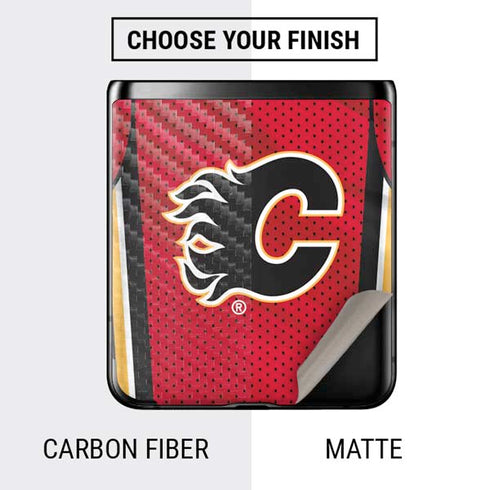 NHL Calgary Flames Home Jersey Galaxy Z Flip Skin