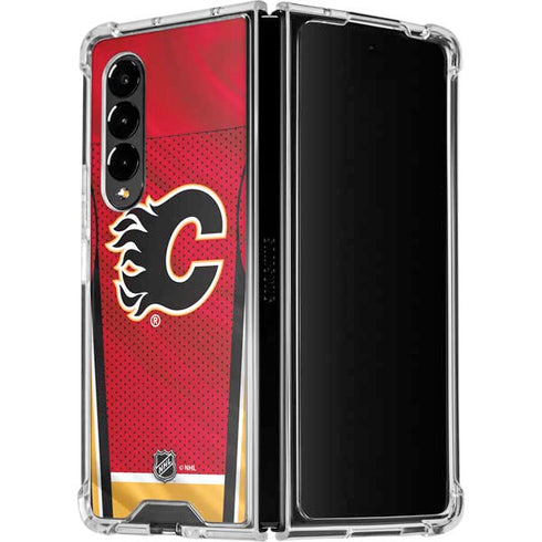 NHL Calgary Flames Home Jersey Galaxy Z Fold4 5G Clear Case