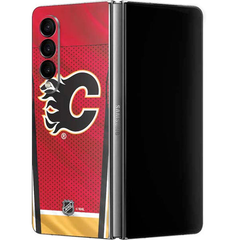 NHL Calgary Flames Home Jersey Galaxy Z Fold4 5G Skin