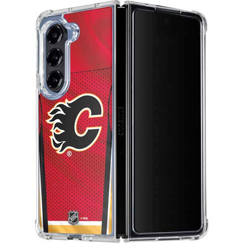 NHL Calgary Flames Home Jersey Galaxy Z Fold5 5G Clear Case