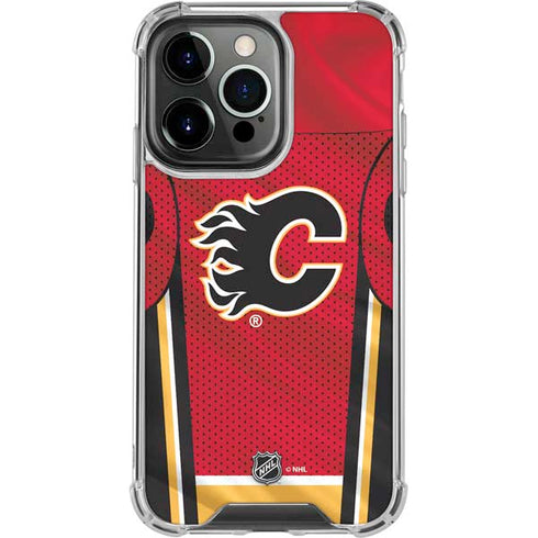 NHL Calgary Flames Home Jersey iPhone 14 Pro Clear Case
