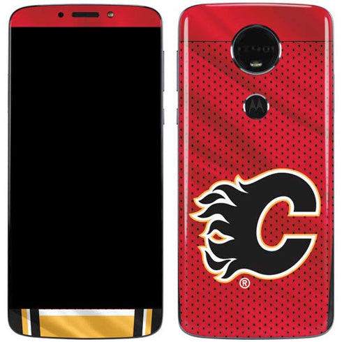 NHL Calgary Flames Home Jersey Moto E5 Plus Skin
