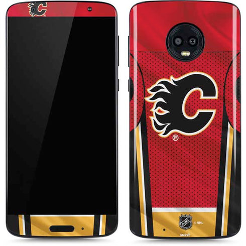NHL Calgary Flames Home Jersey Moto G6 Skin