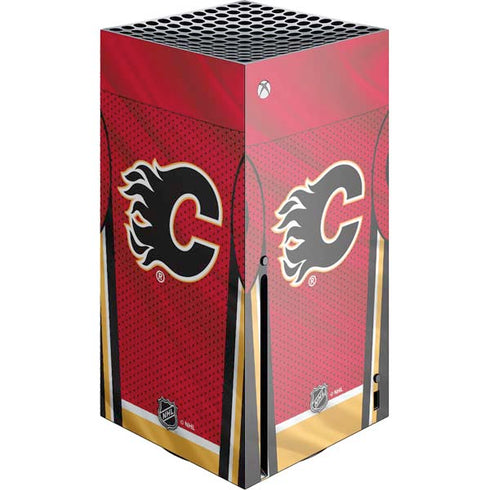 NHL Calgary Flames Home Jersey Xbox Series X Console Skin