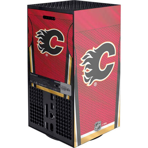 NHL Calgary Flames Home Jersey Xbox Series X Console Skin