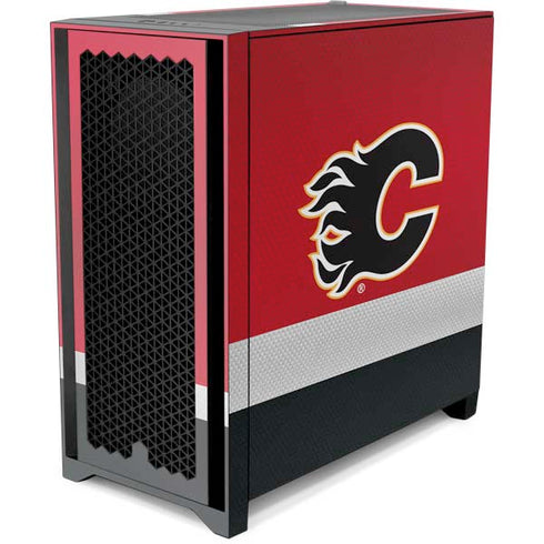 NHL Calgary Flames Jersey Corsair 4000D Tempered Glass Mid-Tower ATX Case Skin