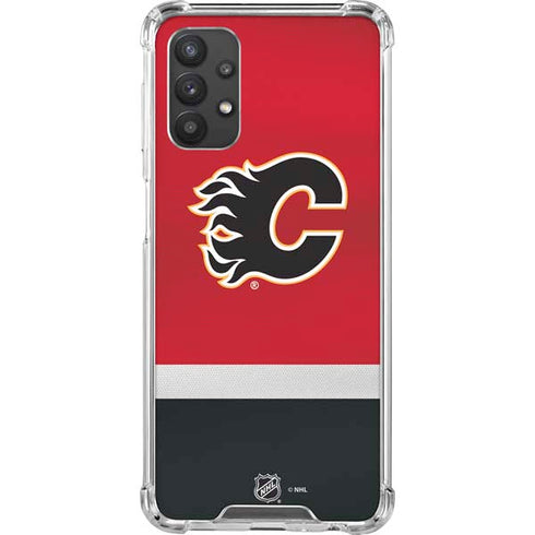 NHL Calgary Flames Jersey Galaxy A32 5G Clear Case