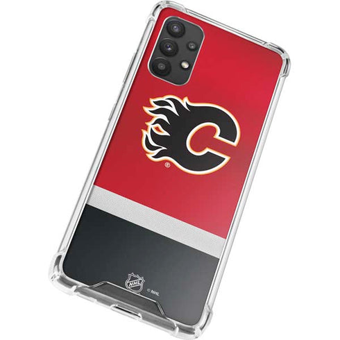NHL Calgary Flames Jersey Galaxy A32 5G Clear Case