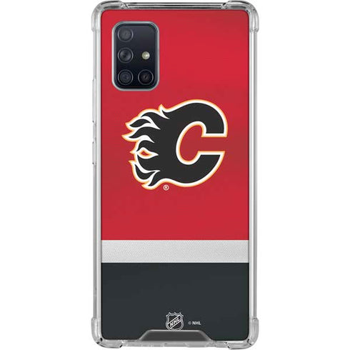 NHL Calgary Flames Jersey Galaxy A71 5G Clear Case