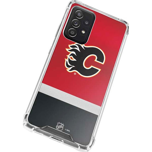 NHL Calgary Flames Jersey Galaxy A72 5G Clear Case