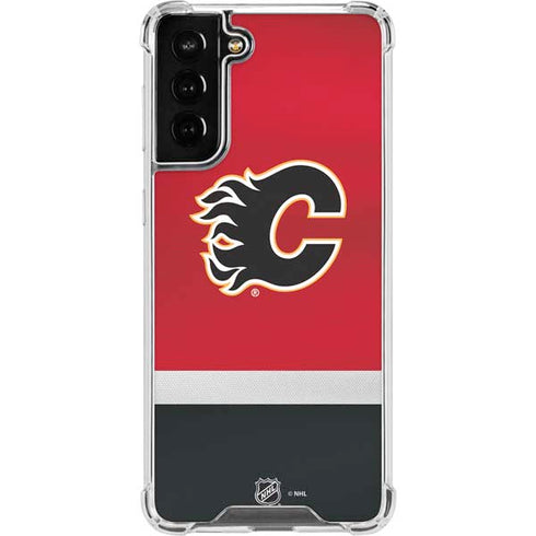 NHL Calgary Flames Jersey Galaxy S21 FE Clear Case