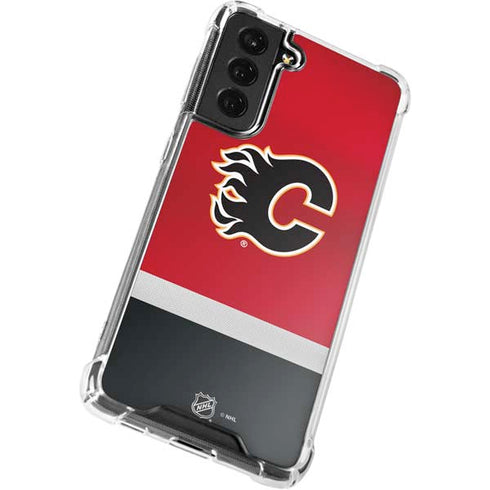 NHL Calgary Flames Jersey Galaxy S21 FE Clear Case