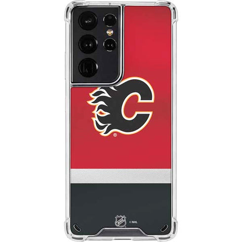 NHL Calgary Flames Jersey Galaxy S21 Ultra 5G Clear Case