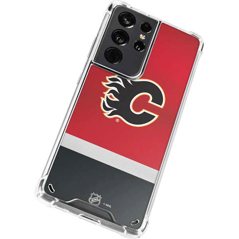 NHL Calgary Flames Jersey Galaxy S21 Ultra 5G Clear Case