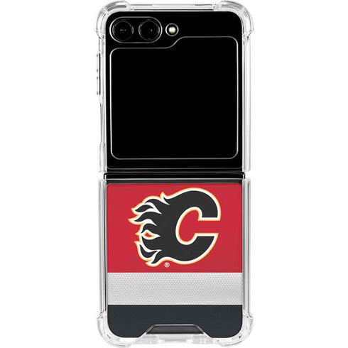 NHL Calgary Flames Jersey Galaxy Z Flip5 5G Clear Case