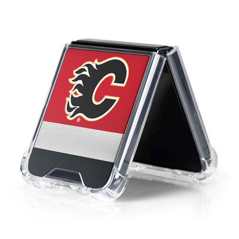 NHL Calgary Flames Jersey Galaxy Z Flip5 5G Clear Case