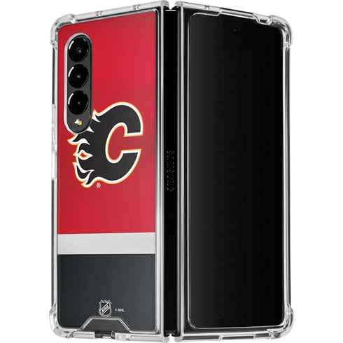 NHL Calgary Flames Jersey Galaxy Z Fold4 5G Clear Case