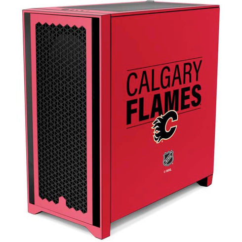 NHL Calgary Flames Lineup Corsair 4000D Tempered Glass Mid-Tower ATX Case Skin