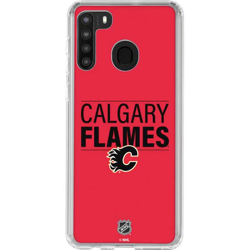 NHL Calgary Flames Lineup Galaxy A21 Clear Case
