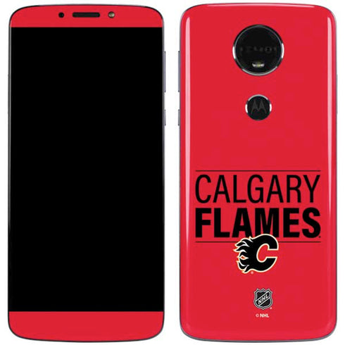 NHL Calgary Flames Lineup Moto E5 Plus Skin
