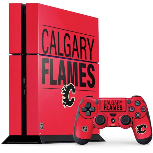NHL Calgary Flames Lineup PS4 Console and Controller Bundle Skin