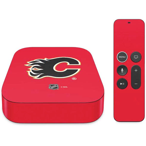 NHL Calgary Flames Solid Background Apple TV Skin