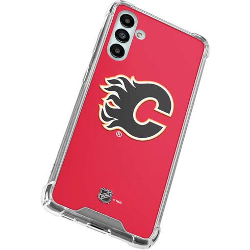 NHL Calgary Flames Solid Background Galaxy A13 5G Clear Case