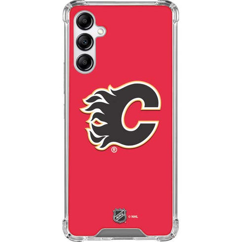 NHL Calgary Flames Solid Background Galaxy A14 5G Clear Case