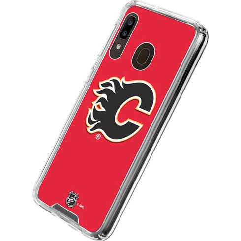 NHL Calgary Flames Solid Background Galaxy A30 Clear Case