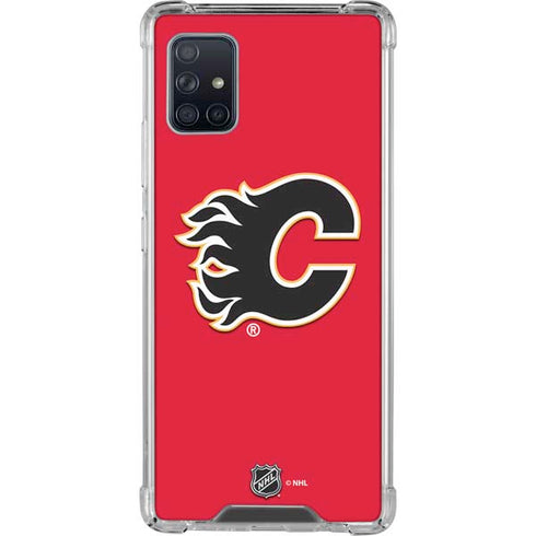 NHL Calgary Flames Solid Background Galaxy A51 5G Clear Case
