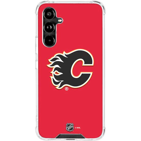 NHL Calgary Flames Solid Background Galaxy A54 5G Clear Case
