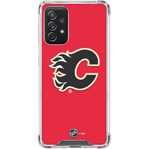 NHL Calgary Flames Solid Background Galaxy A72 5G Clear Case