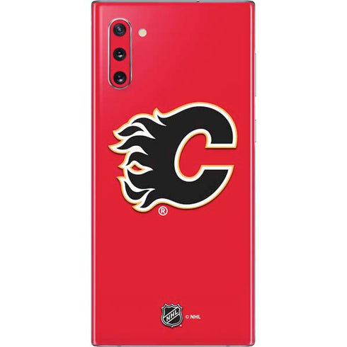 NHL Calgary Flames Solid Background Galaxy Note 10 Skin