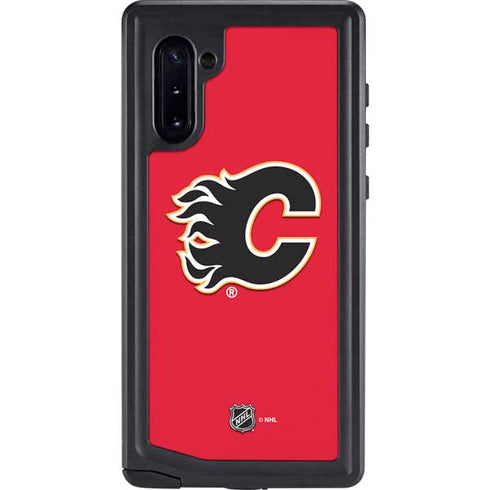 NHL Calgary Flames Solid Background Galaxy Note 10 Waterproof Case