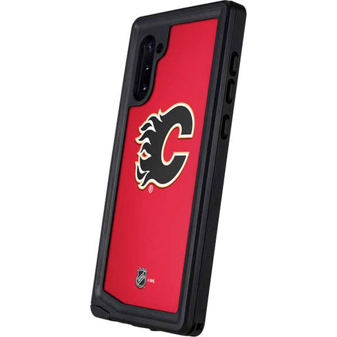 NHL Calgary Flames Solid Background Galaxy Note 10 Waterproof Case