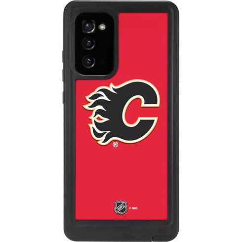 NHL Calgary Flames Solid Background Galaxy Note20 5G Waterproof Case